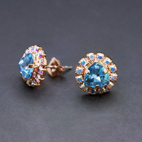 Auskari "Bermudu Trīsstūris IV (Aquamarine Blue)" ar Swarovski™ kristāliem